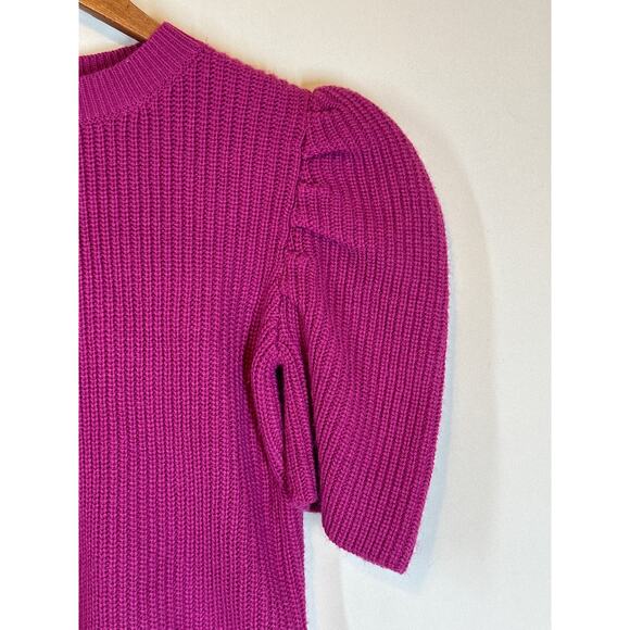 LUCYPARIS VTG Sweater S Fuchsia Puffed Sleeve Cottagecore Coquette Y2K Disco - Picture 3 of 13